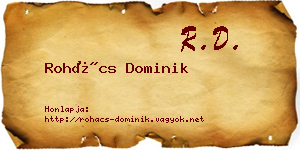 Rohács Dominik névjegykártya